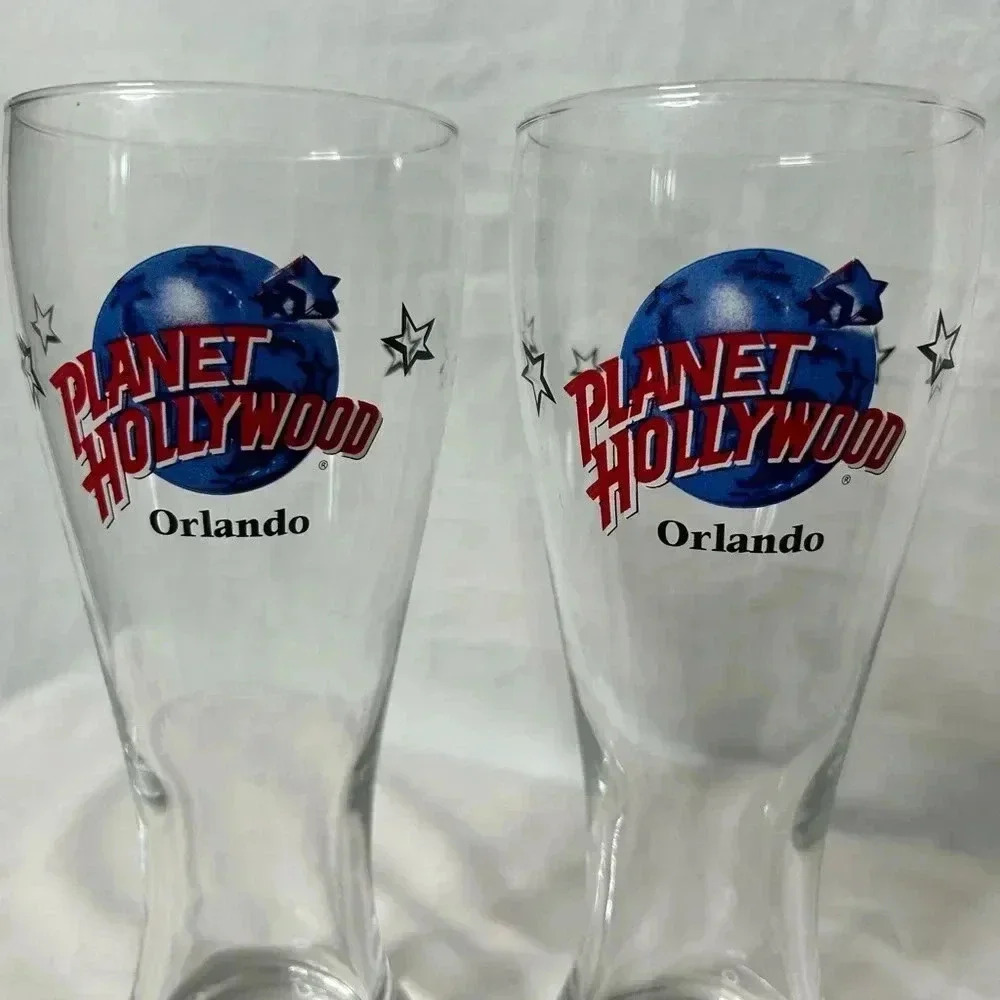 Planet Hollywood, Orlando pair‎ of pilsner glasses